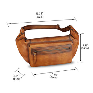 Genuine Leather Fanny Pack for Men and Women Waist Bag Hip Bag Real Leather Fanny Bag Sling Bag Crossbody Bags Chest Purses