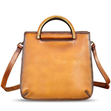 Load image into Gallery viewer, Genuine Leather Satchel for Women Hand Painted Leather Handbag Top Handle Bags Handmade Purse Crossbody Bag Purse
