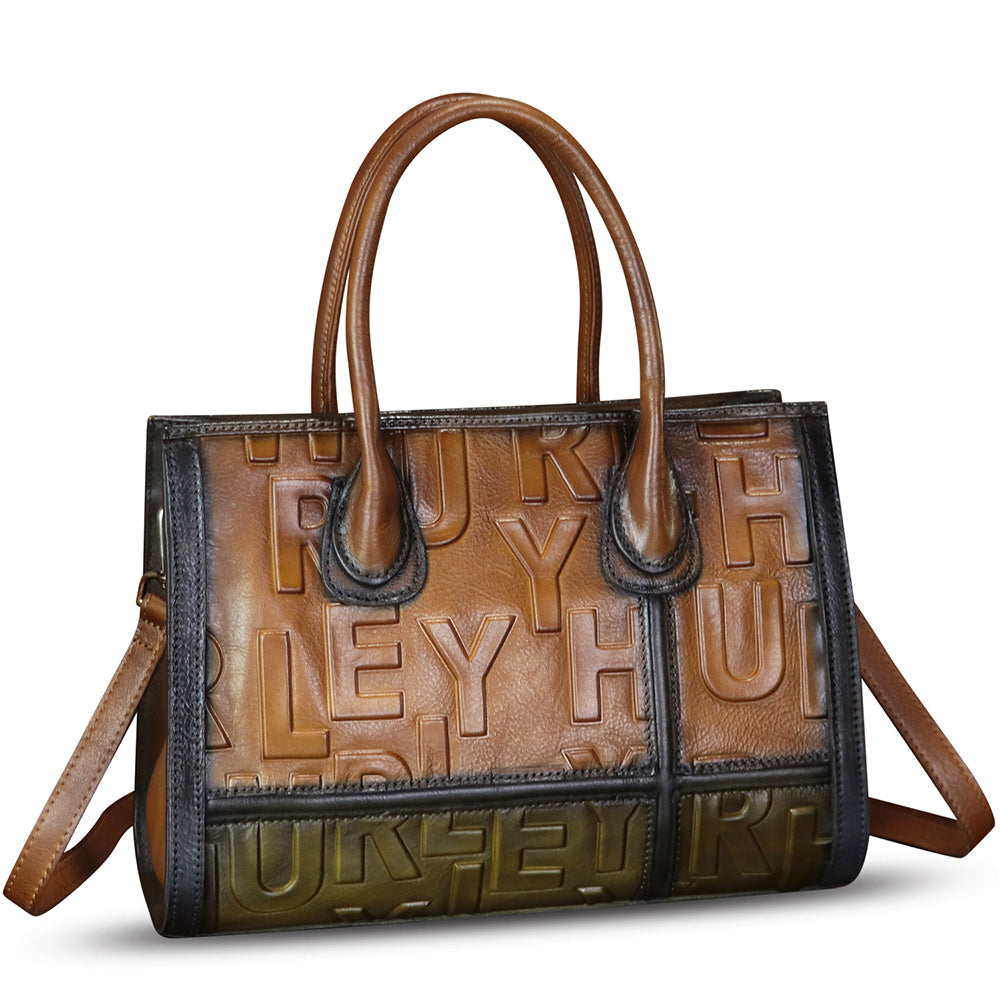 Genuine Leather Purses and Handbags for Women Vintage Real Leather Tote Bag Shoulder Bag Top Handle Satchel Purse