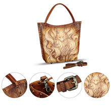 Load image into Gallery viewer, Genuine Leather Shoulder Bag for Women Hand Painted Leather Handbag Handmade Purse Crossbody Work Tote Bag Casual Purse
