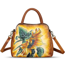 Load image into Gallery viewer, Genuine Leather Handbag for Women Hand Painted Leather Top Handle Satchel Handmade Crossbody Purse
