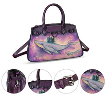 Load image into Gallery viewer, Genuine Leather Satchel for Women Hand Painted Leather Handbag Top Handle Bags Handmade Crossbody Purse Work Tote
