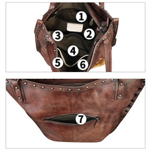 Load image into Gallery viewer, Genuine Leather Shoulder Bag for Women Hand Painted Leather Handbag Handmade Purse Crossbody Work Tote Bag Casual Purse
