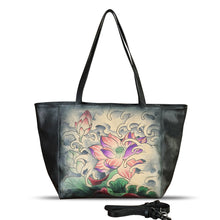 Load image into Gallery viewer, Genuine Leather Shoulder Bag for Women Hand Painted Handbag Handmade Crossbody Work Tote Casual Daypack Purse
