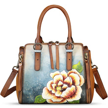 Load image into Gallery viewer, Genuine Leather Handbag for Women Hand Painted Leather Top Handle Purse Handmade Crossbody Satchel Tote Bag
