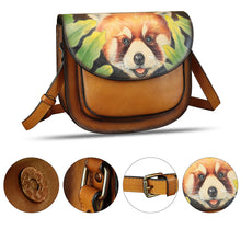 Load image into Gallery viewer, Genuine Leather Crossbody Bag for Women Hand Painted Pattern Handmade Crossbody Satchel Handbag Hand Drawn Purse
