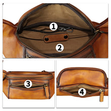 Load image into Gallery viewer, Genuine Leather Fanny Pack for Women and Men Vintage Real Leather Waist Bag Hip Bum Crossbody Sling Bag

