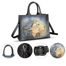 Load image into Gallery viewer, Genuine Leather Handbag for Women Hand Painted Leather Top Handle Bag Handmade Crossbody Purse Work Tote
