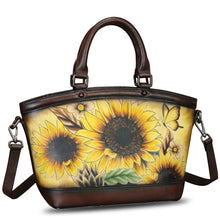 Load image into Gallery viewer, Genuine Leather Handbag Purse for Women Hand Painted Shoulder Handbag Handmade Purse Crossbody Work Tote Casual Bag
