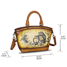 Load image into Gallery viewer, Genuine Leather Handbag Purse for Women Hand Painted Shoulder Handbag Handmade Purse Crossbody Work Tote Casual Bag
