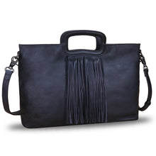 Load image into Gallery viewer, Genuine Leather Purses and Handbags for Women Handmade Tassel Bag Top Handle Vintage Leather Shoulder Bag Satchel Purse
