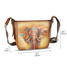 Load image into Gallery viewer, Genuine Leather Crossbody Bag for Women Hand Painted Leather Handmade Crossbody Satchel Purse Hand Drawn Handbag
