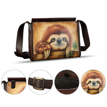 Load image into Gallery viewer, Genuine Leather Crossbody Bag for Women Hand Painted Leather Handmade Crossbody Satchel Handbag Hand Drawn Purse
