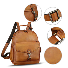 Load image into Gallery viewer, IVTG Genuine Leather Backpack for Women Vintage Laptop Knapsack Purse Rucksack Fashion Daypack Bag High Capacity for Travel
