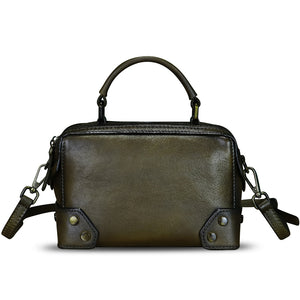 Genuine Leather Satchel for Women Purse Vintage Handmade Top Handle Handbag Retro Designer Crossbody Bag Purse