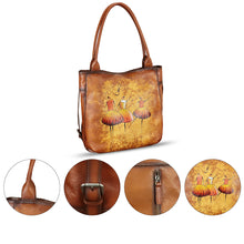 Load image into Gallery viewer, Genuine Leather Shoulder Bag for Women Hand Painted Leather Handbag Handmade Purse Work Tote Bag Casual Purse
