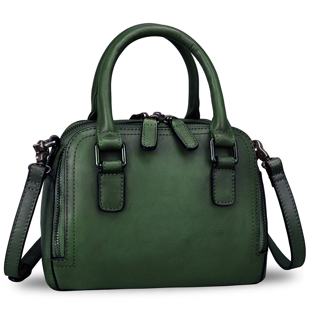 Genuine Leather Handbags for Women Vintage Handmade Top-Handle Handbag Purse Shoulder Bag Cowhide Satchel Bags