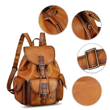 Load image into Gallery viewer, IVTG Genuine Leather Backpack for Men and Women Vintage Real Leather Knapsack Purse Rucksack Fashion Daypack High Capacity
