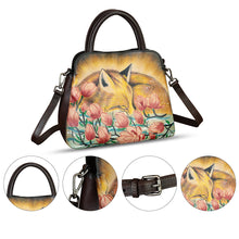 Load image into Gallery viewer, Genuine Leather Handbag for Women Hand Painted Leather Top Handle Satchel Handmade Crossbody Purse
