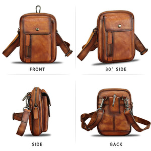 Genuine Leather Belt Bag Pouch for Men and Women Waist Bag Fanny Pack Phone Bag with Strap Small Crossbody Shoulder Bag