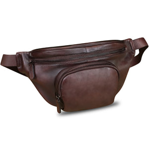 Genuine Leather Waist Bag Hip Bag Fanny Packs for Women and Men Real Leather Fanny Bag Sling Bag Crossbody Bags Chest Purses