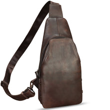 Load image into Gallery viewer, Genuine Leather Sling Bag Retro Crossbody Sling Backpack Handmade Chest Shoulder Daypack Purses Fanny Pack
