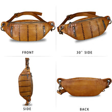 Load image into Gallery viewer, Genuine Leather Fanny Pack for Women Vintage Real Leather Waist Bag Fashion Hip Bag Sling Bag Crossbody Bag Purse
