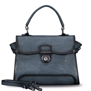 Genuine Leather Purses and Handbags for Women Vintage Real Leather Shoulder Bag Crossbody Purses Satchel Bag with Strap