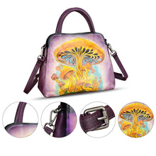 Load image into Gallery viewer, Genuine Leather Handbag for Women Hand Painted Leather Top Handle Satchel Handmade Crossbody Purse
