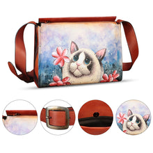 Load image into Gallery viewer, Genuine Leather Crossbody Bag for Women Hand Painted Leather Handmade Crossbody Satchel Handbag Hand Drawn Purse
