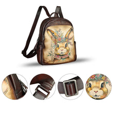 Load image into Gallery viewer, Genuine Leather Backpack for Women Hand Painted Rivet Knapsack Purse Handmade Rucksack Casual Daypack
