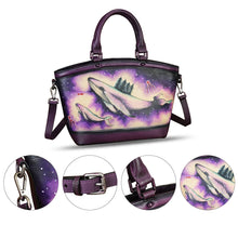 Load image into Gallery viewer, Genuine Leather Handbag Purse for Women Hand Painted Shoulder Handbag Handmade Purse Crossbody Work Tote Casual Bag
