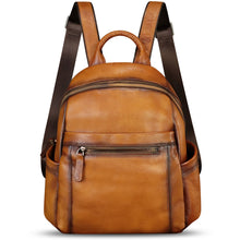 Load image into Gallery viewer, Genuine Leather Fashion Backpack for Women Vintage Satchel Soft Real Leather Knapsack Purse Rucksack Daypack Bag
