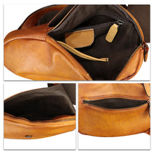 Load image into Gallery viewer, Genuine Leather Sling Bag for Women - Vintage Real Leather Sling Backpack Fashion Shoulder Crossbody Chest Bag
