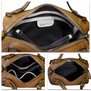 Genuine Leather Purses and Handbags for Women Vintage Handmade Fashion Leather Shoulder Bag Crossbody Satchel with Strap