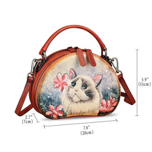 Load image into Gallery viewer, Genuine Leather Crossbody Bag for Women Hand Painted Leather Handmade Small Satchel Handbag Crossbody Purse
