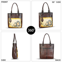 Load image into Gallery viewer, Genuine Leather Shoulder Bag for Women Hand Painted Leather Handbag Handmade Work Tote Bag Casual Hand Purse
