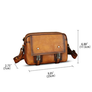 Genuine Leather Shoulder Bag Crossbody Bag for Men Vintage Real Leather Satchel for Men Messenger Bag for Work Travel