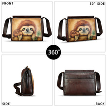 Load image into Gallery viewer, Genuine Leather Crossbody Bag for Women Hand Painted Leather Handmade Crossbody Satchel Handbag Hand Drawn Purse
