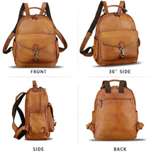 Load image into Gallery viewer, IVTG Genuine Leather Backpack for Women Vintage Laptop Knapsack Purse Rucksack Fashion Daypack Bag High Capacity for Travel
