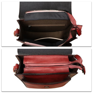 Genuine Leather Crossbody Bag for Women Hand Painted Pattern Handmade Crossbody Satchel Handbag Hand Drawn Purse