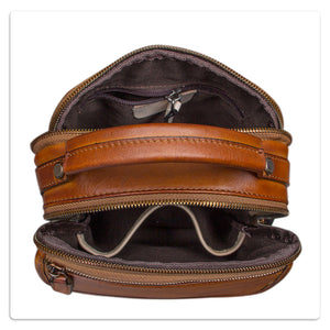 IVTG Genuine Leather Messenger Bag for Men Sling Purse Crossbody Shoulder Bags Satchel for Work Business Handbags