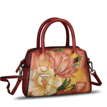Load image into Gallery viewer, Genuine Leather Handbag for Women Hand Painted Top Handle Purse Retro Handmade Satchel Vintage Crossbody Hobo Bag
