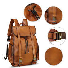 Load image into Gallery viewer, Genuine Leather Large Backpack for Men and Women Knapsack purse Rucksack Fashion Daypack High Capacity for Travel
