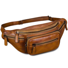 Load image into Gallery viewer, Genuine Leather Fanny Pack for Women and Men Real Leather Sling Bag Crossbody Bag Fashion Waist Bag Chest Purse
