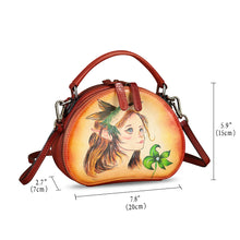 Load image into Gallery viewer, Genuine Leather Crossbody Bag for Women Hand Painted Leather Handmade Small Satchel Handbag Crossbody Purse
