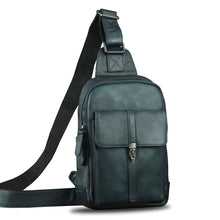 Load image into Gallery viewer, Genuine Leather Sling Bag Casual Shoulder Hiking Backpack Vintage Handmade Crossbody Bag Retro Chest Daypack
