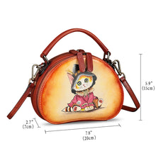 Load image into Gallery viewer, Genuine Leather Crossbody Bag for Women Hand Painted Leather Handmade Small Satchel Handbag Crossbody Purse
