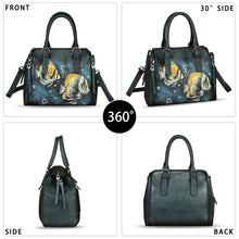 Load image into Gallery viewer, Genuine Leather Handbag for Women Hand Painted Leather Top Handle Purse Handmade Crossbody Satchel Tote Bag
