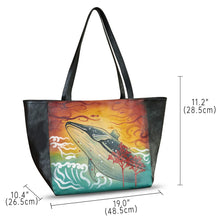 Load image into Gallery viewer, Genuine Leather Shoulder Bag for Women Hand Painted Handbag Handmade Crossbody Work Tote Casual Daypack Purse
